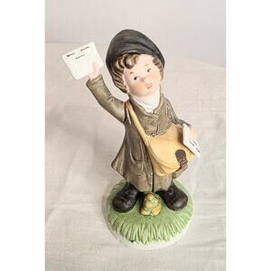 Vintage Homco Boy Mail Carrier Figurine Porcelain #1435AA 5 1/2 " Tall